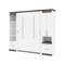 Bestar Orion 98W Full Murphy Bed and Narrow Storage Solutions with Drawers (99W), White & Walnut Grey 116862-000017 - alternate 1